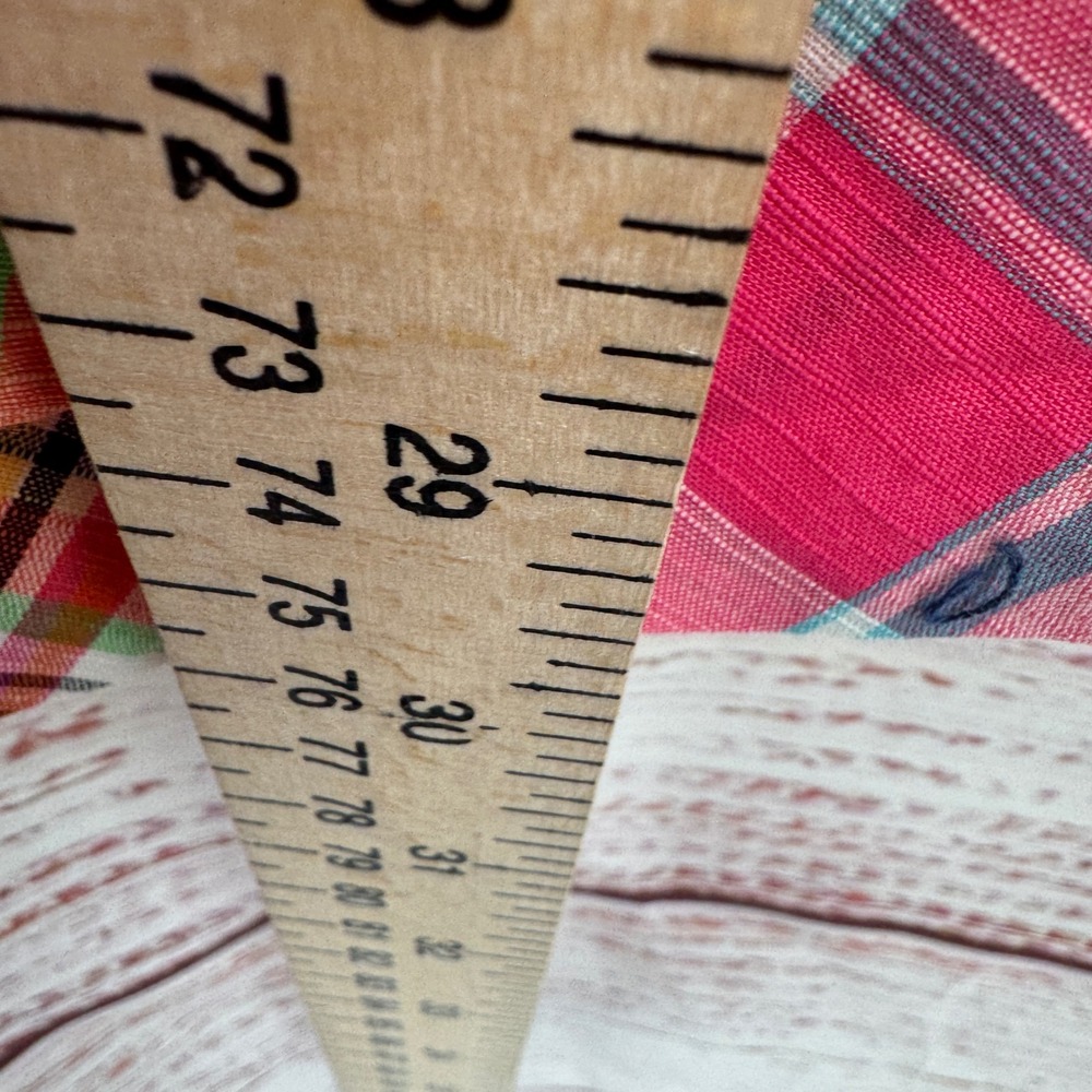 Lilly Pulitzer Strapless Plaid Dress Size 4 Smocked Bodice Pink Yellow Green - Picture 9 of 10